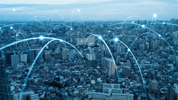 Representación gráfica de redes avanzadas para asegurar la conectividad de los dispositivos IoT y la transmisión de información y datos.