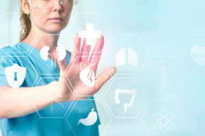 Representación de la tecnología IoT en medicina.